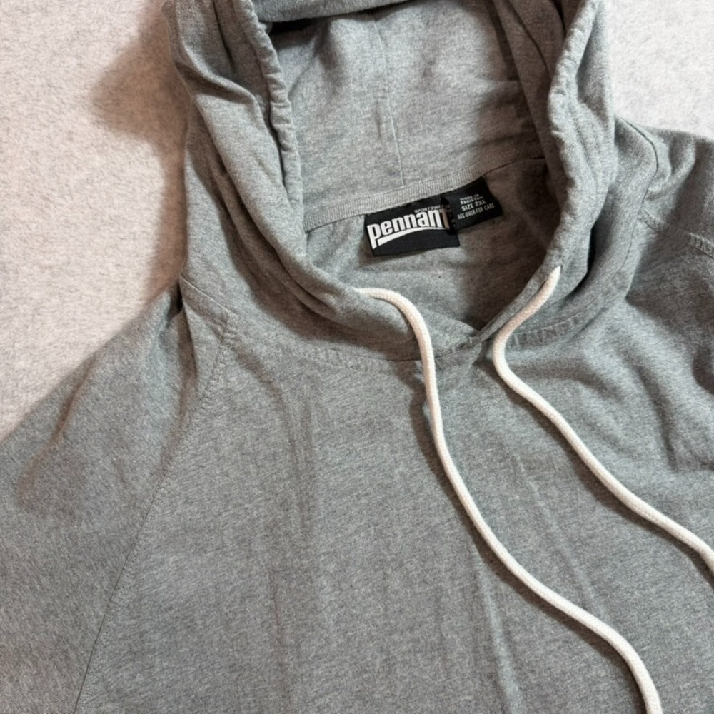 Pennant Sportswear Mens 2XL Gray Short Sleeve Hoodie Pullover Kangaroo Pocket